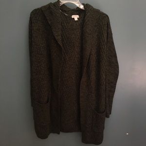 Long Green Knit Cardigan